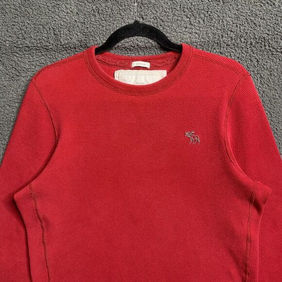 Vintage Abercrombie & Fitch Shirt Mens XL Red Muscle Fit Thermal Sweater Y2K - Picture 14 of 16
